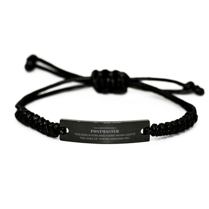 Remarkable Postmaster Gifts, Your dedication and hard work, Inspirational Birthday Christmas Unique Black Rope Bracelet For Postmaster, Coworkers, Men, Women, Friends - Mallard Moon Gift Shop