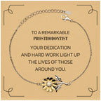 Remarkable Prosthodontist Gifts, Your dedication and hard work, Inspirational Birthday Christmas Unique Sunflower Bracelet For Prosthodontist, Coworkers, Men, Women, Friends