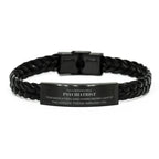 Remarkable Psychiatrist Gifts, Your dedication and hard work, Inspirational Birthday Christmas Unique Braided Leather Bracelet For Psychiatrist, Coworkers, Men, Women, Friends