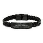 Remarkable Radiation Therapist Gifts, Your dedication and hard work, Inspirational Birthday Christmas Unique Braided Leather Bracelet For Radiation Therapist, Coworkers, Men, Women, Friends