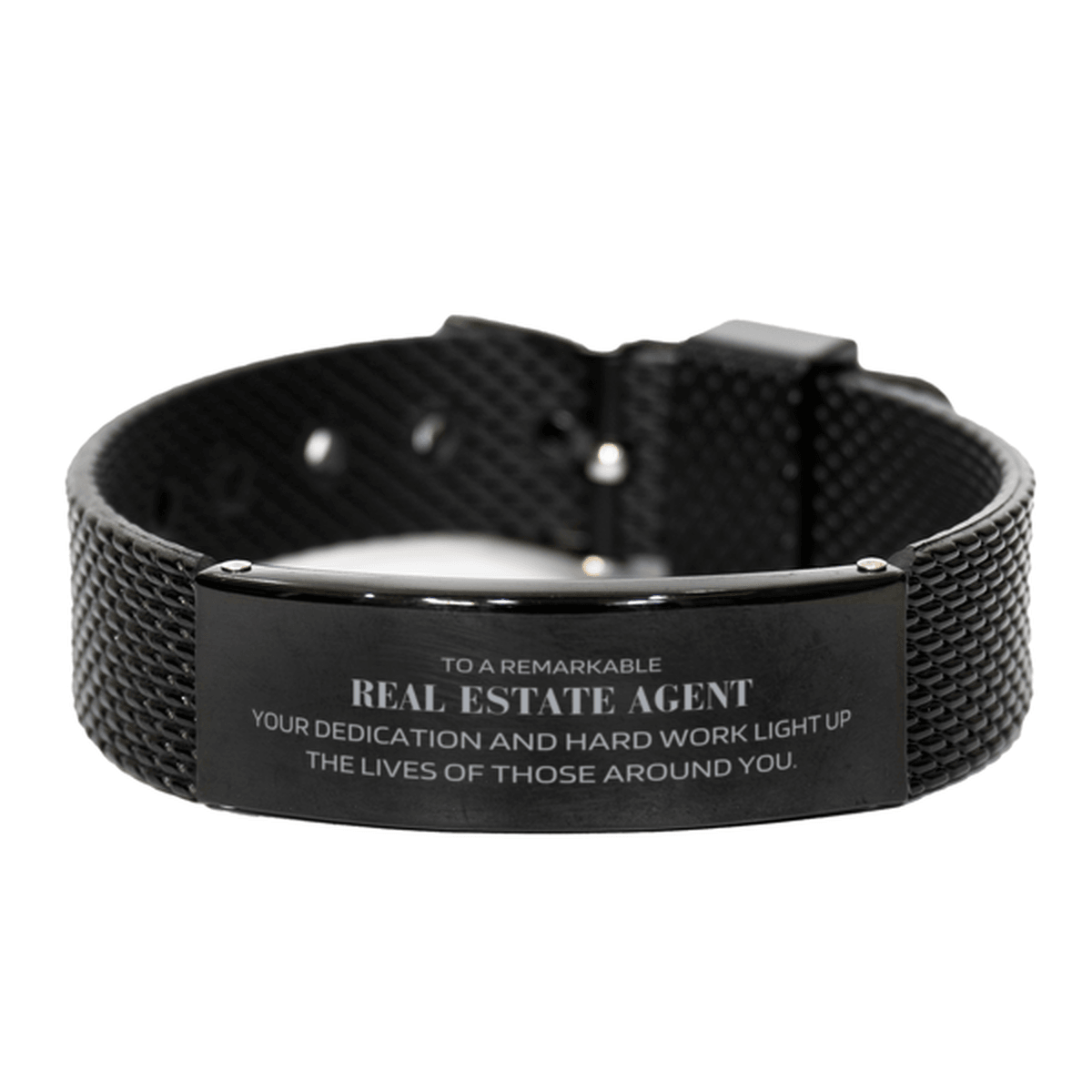 Remarkable Real Estate Agent Gifts, Your dedication and hard work, Inspirational Birthday Christmas Unique Black Shark Mesh Bracelet For Real Estate Agent, Coworkers, Men, Women, Friends - Mallard Moon Gift Shop