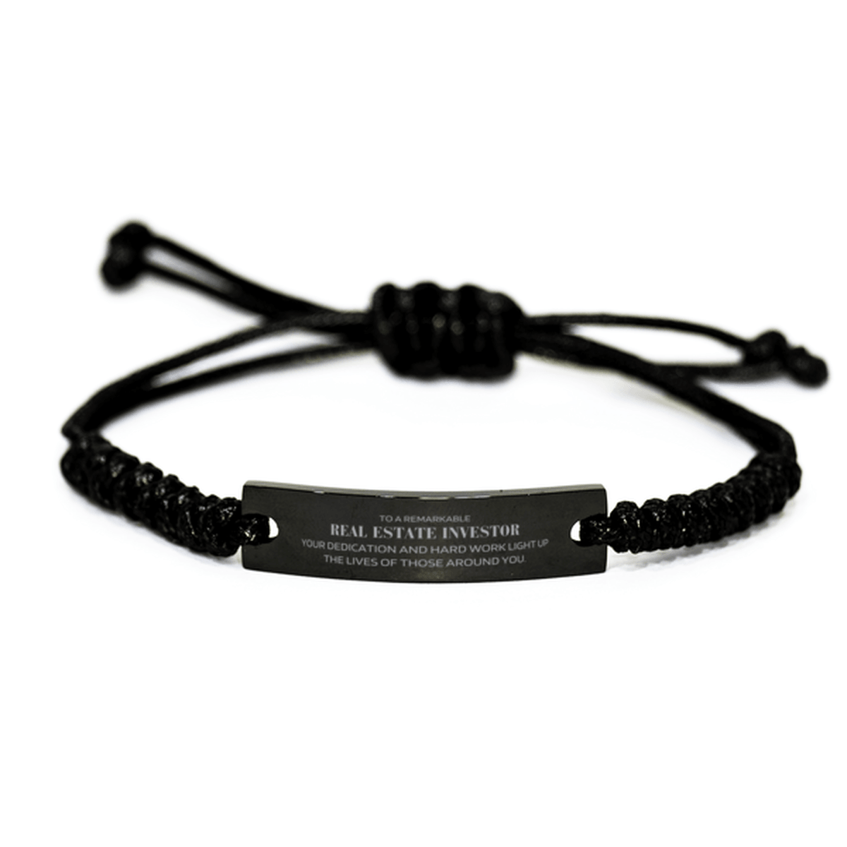 Remarkable Real Estate Investor Gifts, Your dedication and hard work, Inspirational Birthday Christmas Unique Black Rope Bracelet For Real Estate Investor, Coworkers, Men, Women, Friends - Mallard Moon Gift Shop