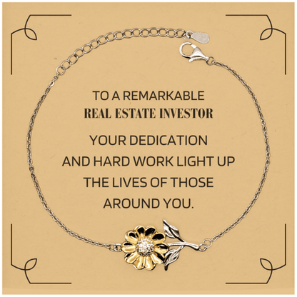 Remarkable Real Estate Investor Gifts, Your dedication and hard work, Inspirational Birthday Christmas Unique Sunflower Bracelet For Real Estate Investor, Coworkers, Men, Women, Friends - Mallard Moon Gift Shop