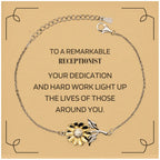 Remarkable Receptionist Gifts, Your dedication and hard work, Inspirational Birthday Christmas Unique Sunflower Bracelet For Receptionist, Coworkers, Men, Women, Friends
