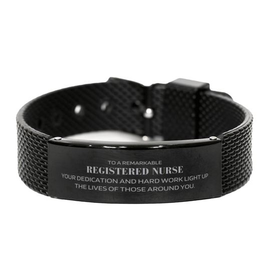 Remarkable Registered Nurse Gifts, Your dedication and hard work, Inspirational Birthday Christmas Unique Black Shark Mesh Bracelet For Registered Nurse, Coworkers, Men, Women, Friends - Mallard Moon Gift Shop