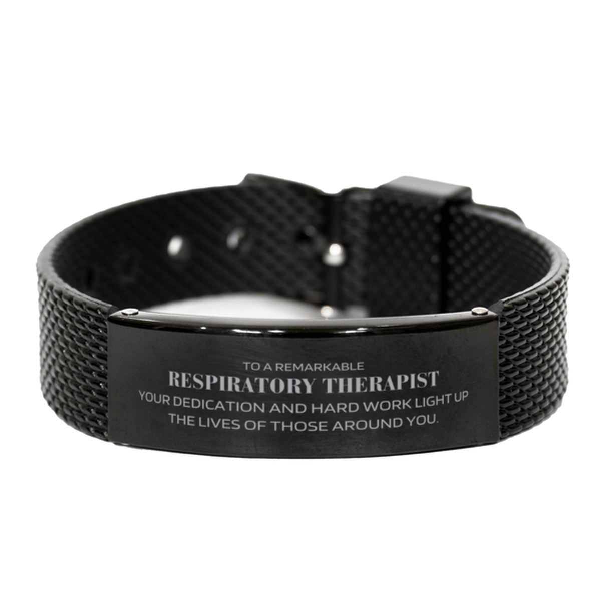 Remarkable Respiratory Therapist Gifts, Your dedication and hard work, Inspirational Birthday Christmas Unique Black Shark Mesh Bracelet For Respiratory Therapist, Coworkers, Men, Women, Friends - Mallard Moon Gift Shop