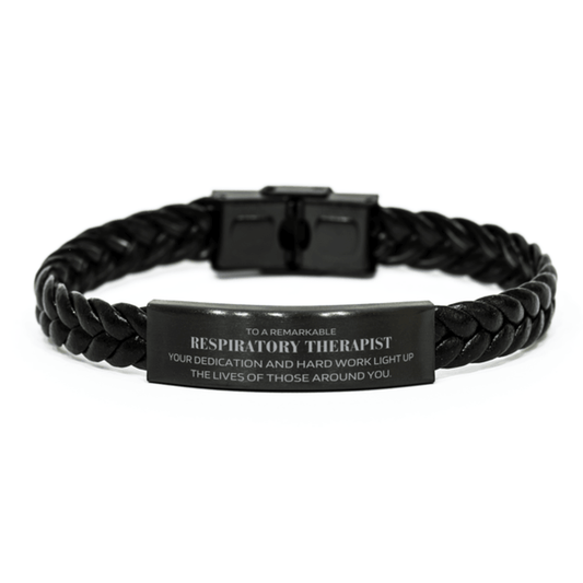 Remarkable Respiratory Therapist Gifts, Your dedication and hard work, Inspirational Birthday Christmas Unique Braided Leather Bracelet For Respiratory Therapist, Coworkers, Men, Women, Friends - Mallard Moon Gift Shop