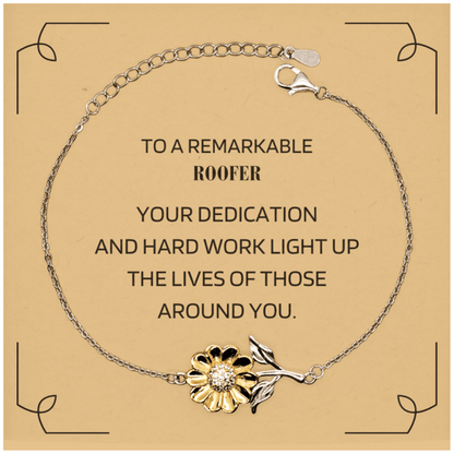 Remarkable Roofer Gifts, Your dedication and hard work, Inspirational Birthday Christmas Unique Sunflower Bracelet For Roofer, Coworkers, Men, Women, Friends - Mallard Moon Gift Shop