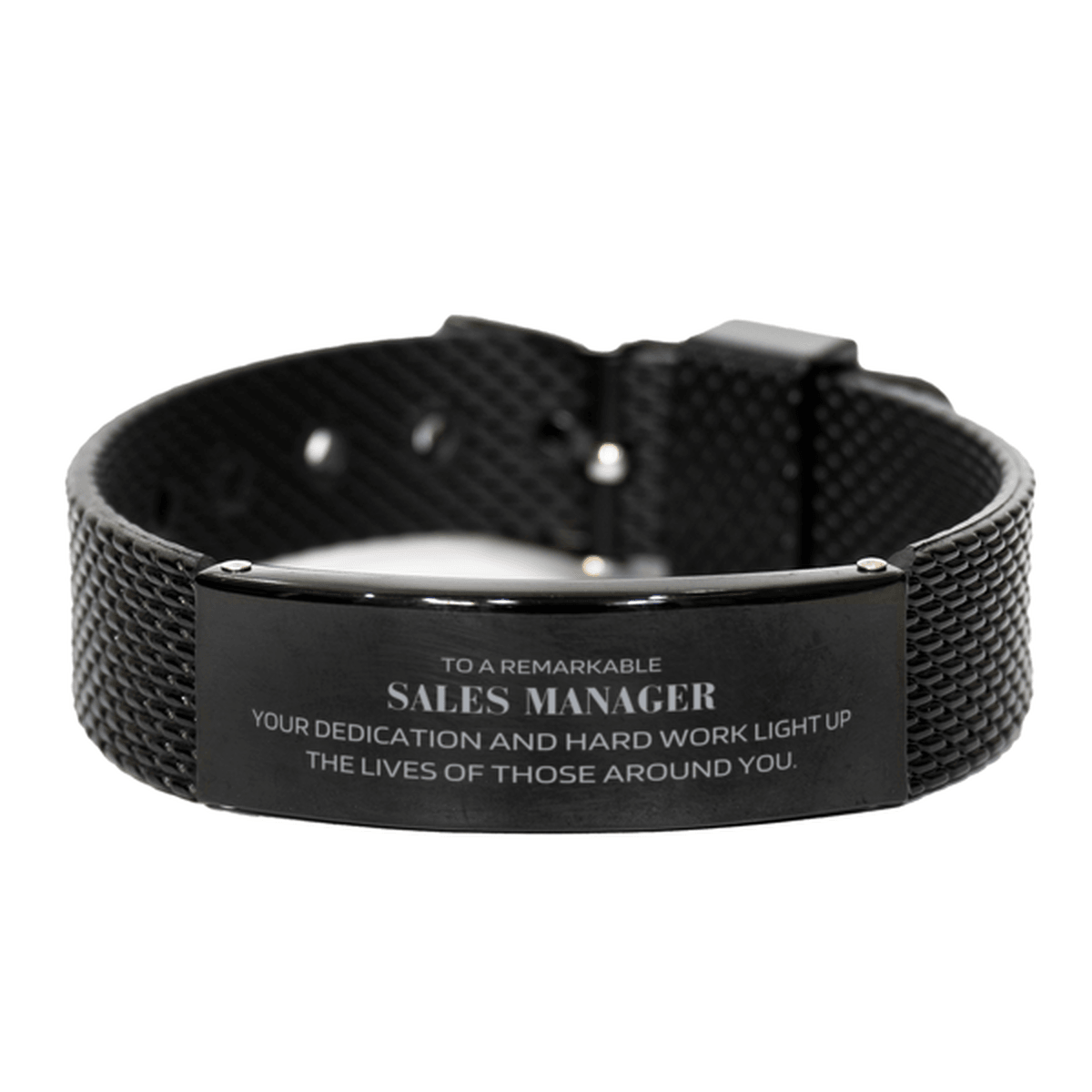 Remarkable Sales Manager Gifts, Your dedication and hard work, Inspirational Birthday Christmas Unique Black Shark Mesh Bracelet For Sales Manager, Coworkers, Men, Women, Friends - Mallard Moon Gift Shop