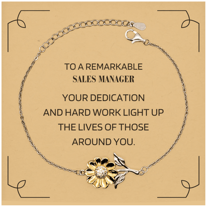 Remarkable Sales Manager Gifts, Your dedication and hard work, Inspirational Birthday Christmas Unique Sunflower Bracelet For Sales Manager, Coworkers, Men, Women, Friends - Mallard Moon Gift Shop