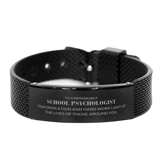 Remarkable School Psychologist Gifts, Your dedication and hard work, Inspirational Birthday Christmas Unique Black Shark Mesh Bracelet For School Psychologist, Coworkers, Men, Women, Friends - Mallard Moon Gift Shop