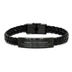 Remarkable School Psychologist Gifts, Your dedication and hard work, Inspirational Birthday Christmas Unique Braided Leather Bracelet For School Psychologist, Coworkers, Men, Women, Friends