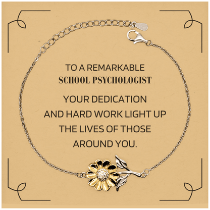 Remarkable School Psychologist Gifts, Your dedication and hard work, Inspirational Birthday Christmas Unique Sunflower Bracelet For School Psychologist, Coworkers, Men, Women, Friends - Mallard Moon Gift Shop