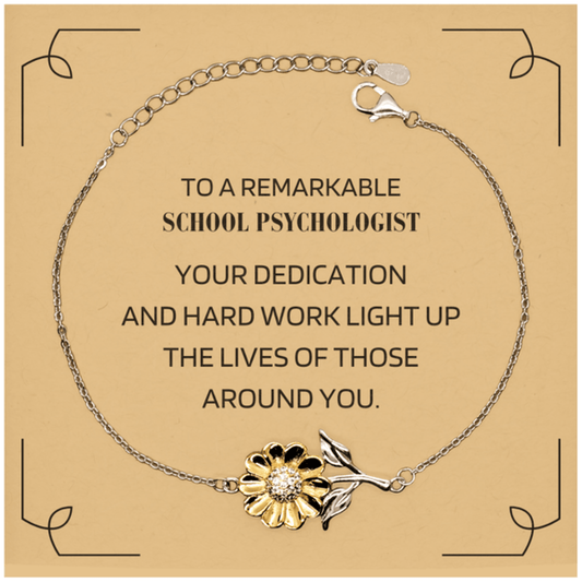 Remarkable School Psychologist Gifts, Your dedication and hard work, Inspirational Birthday Christmas Unique Sunflower Bracelet For School Psychologist, Coworkers, Men, Women, Friends - Mallard Moon Gift Shop