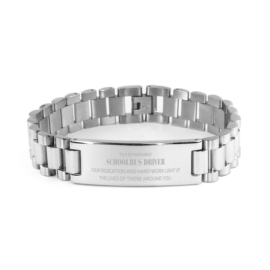 Remarkable Schoolbus Driver Gifts, Your dedication and hard work, Inspirational Birthday Christmas Unique Ladder Stainless Steel Bracelet For Schoolbus Driver, Coworkers, Men, Women, Friends - Mallard Moon Gift Shop