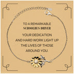 Remarkable Schoolbus Driver Gifts, Your dedication and hard work, Inspirational Birthday Christmas Unique Sunflower Bracelet For Schoolbus Driver, Coworkers, Men, Women, Friends