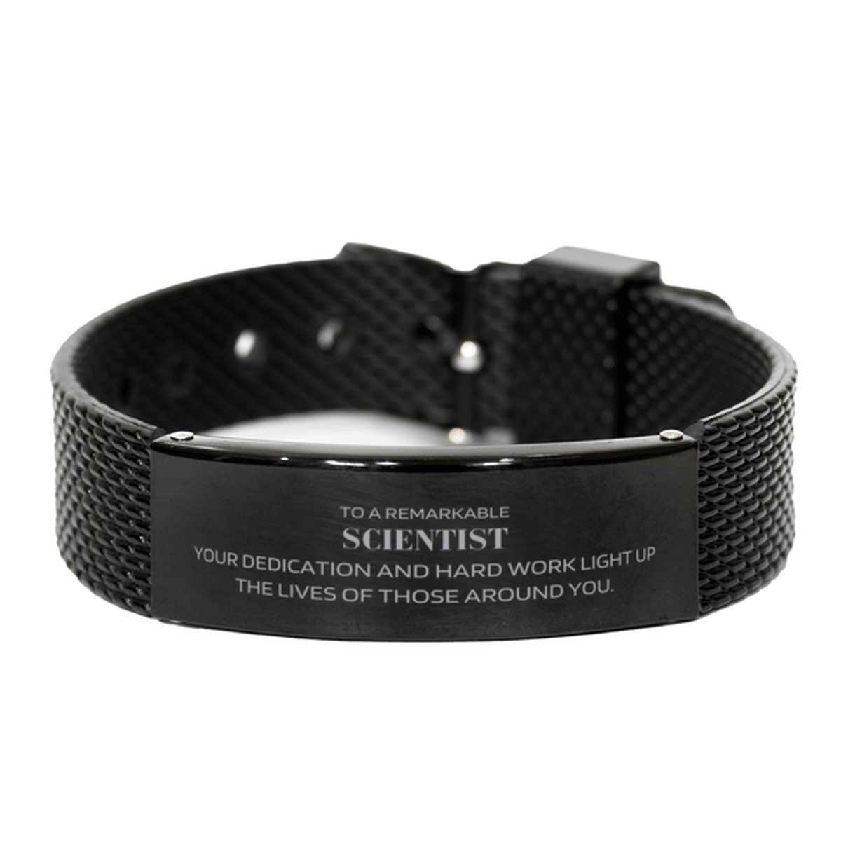 Remarkable Scientist Gifts, Your dedication and hard work, Inspirational Birthday Christmas Unique Black Shark Mesh Bracelet For Scientist, Coworkers, Men, Women, Friends - Mallard Moon Gift Shop