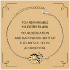 Remarkable Securities Trader Gifts, Your dedication and hard work, Inspirational Birthday Christmas Unique Sunflower Bracelet For Securities Trader, Coworkers, Men, Women, Friends