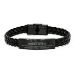 Remarkable Sheriff Deputy Gifts, Your dedication and hard work, Inspirational Birthday Christmas Unique Braided Leather Bracelet For Sheriff Deputy, Coworkers, Men, Women, Friends
