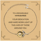 Remarkable Sonographer Gifts, Your dedication and hard work, Inspirational Birthday Christmas Unique Sunflower Bracelet For Sonographer, Coworkers, Men, Women, Friends