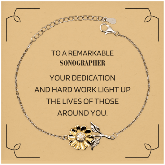 Remarkable Sonographer Gifts, Your dedication and hard work, Inspirational Birthday Christmas Unique Sunflower Bracelet For Sonographer, Coworkers, Men, Women, Friends - Mallard Moon Gift Shop