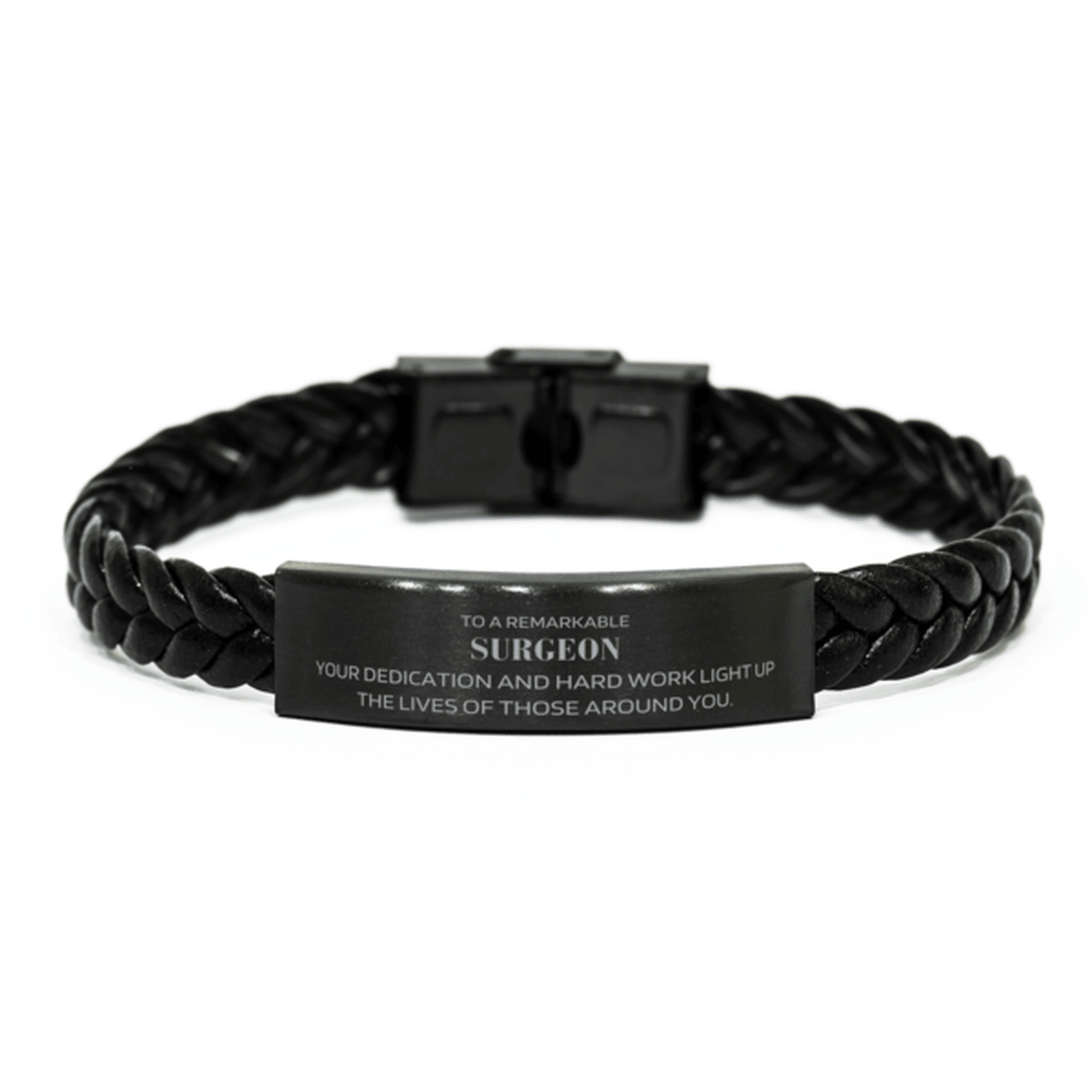 Remarkable Surgeon Gifts, Your dedication and hard work, Inspirational Birthday Christmas Unique Braided Leather Bracelet For Surgeon, Coworkers, Men, Women, Friends - Mallard Moon Gift Shop