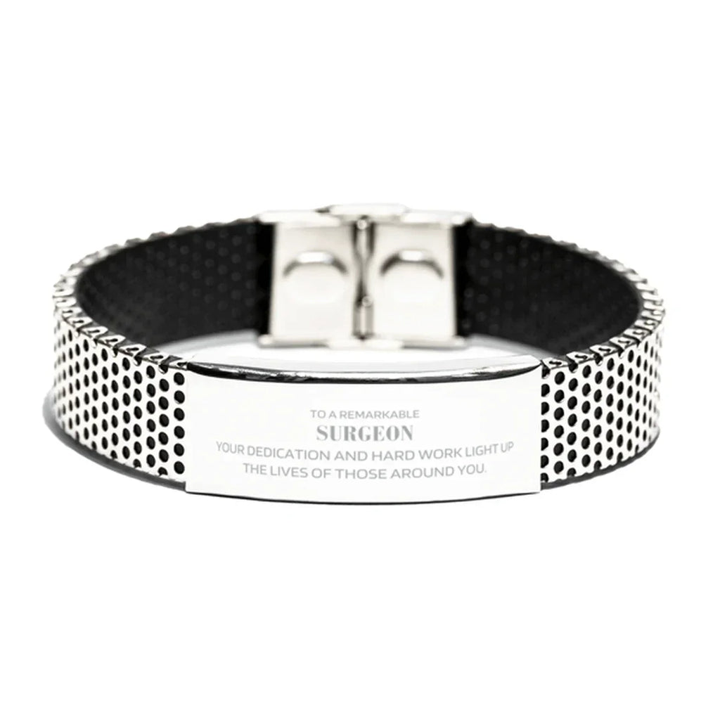 Remarkable Surgeon Gifts, Your dedication and hard work, Inspirational Birthday Christmas Unique Stainless Steel Bracelet For Surgeon, Coworkers, Men, Women, Friends