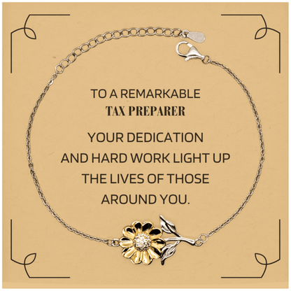 Remarkable Tax Preparer Gifts, Your dedication and hard work, Inspirational Birthday Christmas Unique Sunflower Bracelet For Tax Preparer, Coworkers, Men, Women, Friends - Mallard Moon Gift Shop