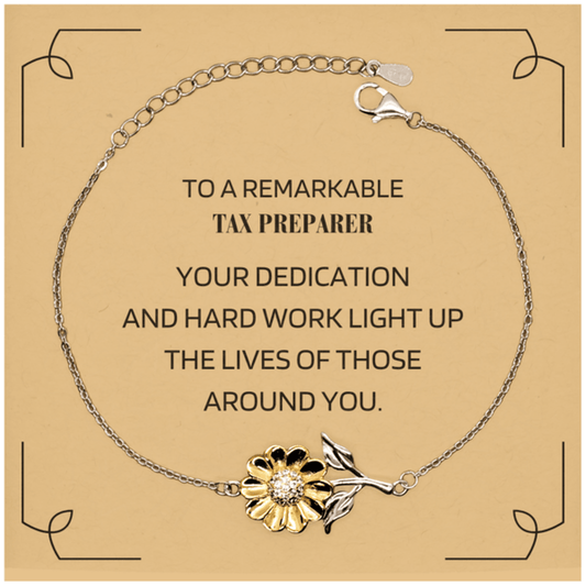 Remarkable Tax Preparer Gifts, Your dedication and hard work, Inspirational Birthday Christmas Unique Sunflower Bracelet For Tax Preparer, Coworkers, Men, Women, Friends - Mallard Moon Gift Shop