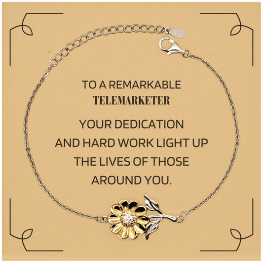 Remarkable Telemarketer Gifts, Your dedication and hard work, Inspirational Birthday Christmas Unique Sunflower Bracelet For Telemarketer, Coworkers, Men, Women, Friends - Mallard Moon Gift Shop