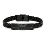 Remarkable Teller Gifts, Your dedication and hard work, Inspirational Birthday Christmas Unique Braided Leather Bracelet For Teller, Coworkers, Men, Women, Friends