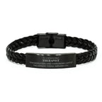 Remarkable Therapist Gifts, Your dedication and hard work, Inspirational Birthday Christmas Unique Braided Leather Bracelet For Therapist, Coworkers, Men, Women, Friends