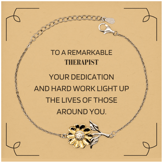 Remarkable Therapist Gifts, Your dedication and hard work, Inspirational Birthday Christmas Unique Sunflower Bracelet For Therapist, Coworkers, Men, Women, Friends - Mallard Moon Gift Shop