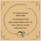 Remarkable Tour Guide Gifts, Your dedication and hard work, Inspirational Birthday Christmas Unique Sunflower Bracelet For Tour Guide, Coworkers, Men, Women, Friends