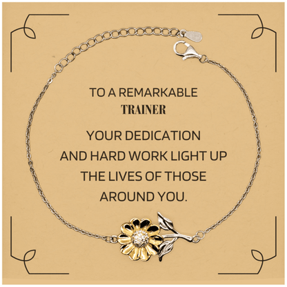 Remarkable Trainer Gifts, Your dedication and hard work, Inspirational Birthday Christmas Unique Sunflower Bracelet For Trainer, Coworkers, Men, Women, Friends - Mallard Moon Gift Shop