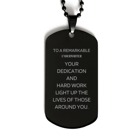 Remarkable Underwriter Gifts, Your dedication and hard work, Inspirational Birthday Christmas Unique Black Dog Tag For Underwriter, Coworkers, Men, Women, Friends - Mallard Moon Gift Shop