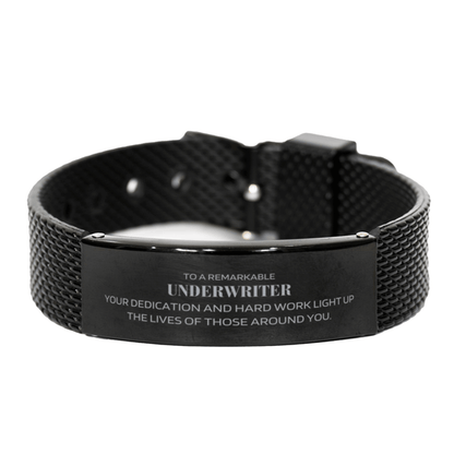 Remarkable Underwriter Gifts, Your dedication and hard work, Inspirational Birthday Christmas Unique Black Shark Mesh Bracelet For Underwriter, Coworkers, Men, Women, Friends - Mallard Moon Gift Shop