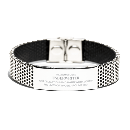 Remarkable Underwriter Gifts, Your dedication and hard work, Inspirational Birthday Christmas Unique Stainless Steel Bracelet For Underwriter, Coworkers, Men, Women, Friends - Mallard Moon Gift Shop