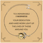 Remarkable Underwriter Gifts, Your dedication and hard work, Inspirational Birthday Christmas Unique Sunflower Bracelet For Underwriter, Coworkers, Men, Women, Friends