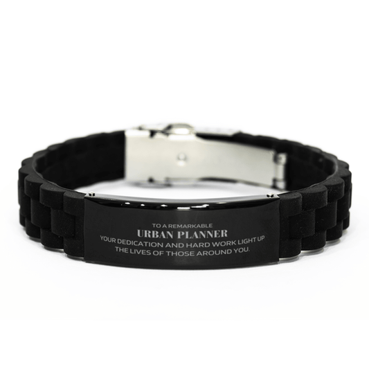 Remarkable Urban Planner Gifts, Your dedication and hard work, Inspirational Birthday Christmas Unique Black Glidelock Clasp Bracelet For Urban Planner, Coworkers, Men, Women, Friends - Mallard Moon Gift Shop