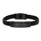 Remarkable Veterinary Assistant Gifts, Your dedication and hard work, Inspirational Birthday Christmas Unique Braided Leather Bracelet For Veterinary Assistant, Coworkers, Men, Women, Friends