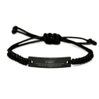 Remarkable Warden Gifts, Your dedication and hard work, Inspirational Birthday Christmas Unique Black Rope Bracelet For Warden, Coworkers, Men, Women, Friends