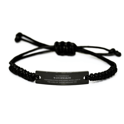 Remarkable Watchmaker Gifts, Your dedication and hard work, Inspirational Birthday Christmas Unique Black Rope Bracelet For Watchmaker, Coworkers, Men, Women, Friends - Mallard Moon Gift Shop