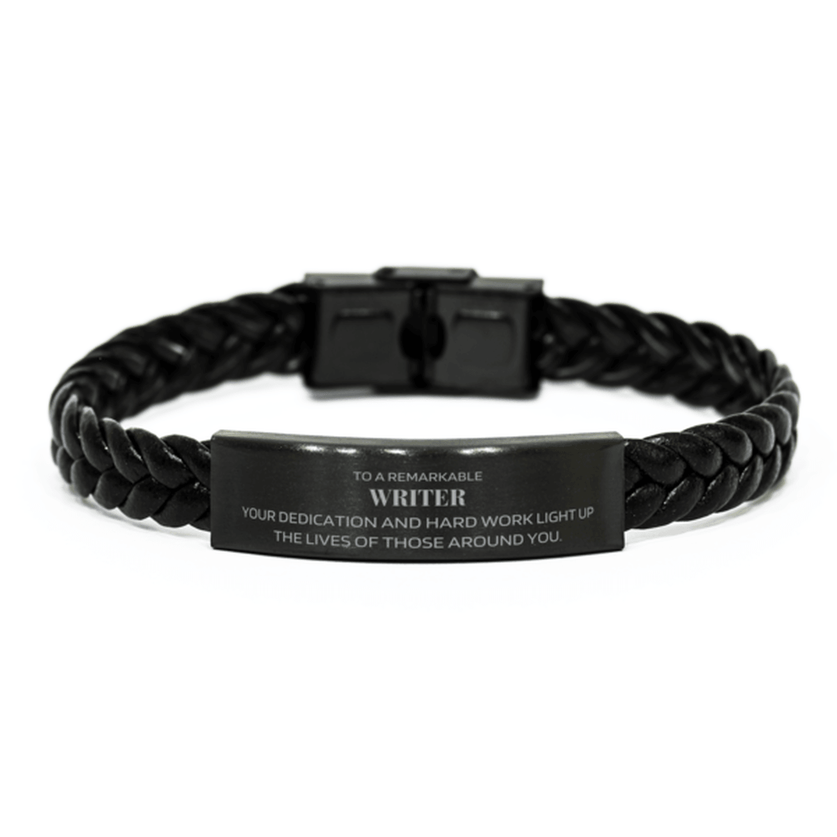 Remarkable Writer Gifts, Your dedication and hard work, Inspirational Birthday Christmas Unique Braided Leather Bracelet For Writer, Coworkers, Men, Women, Friends - Mallard Moon Gift Shop