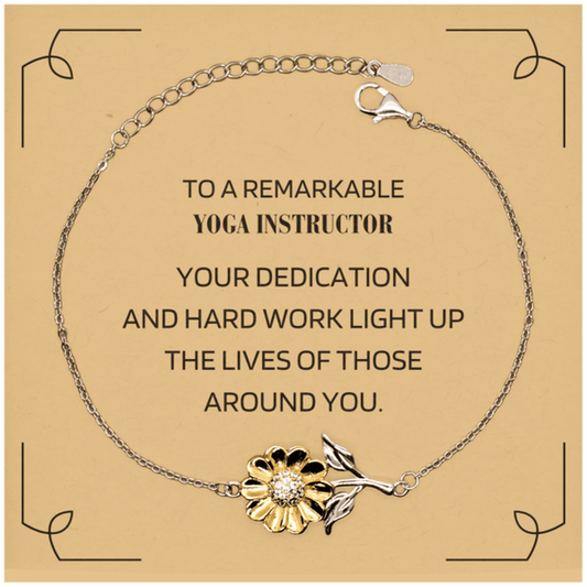 Remarkable Yoga Instructor Gifts, Your dedication and hard work, Inspirational Birthday Christmas Unique Sunflower Bracelet For Yoga Instructor, Coworkers, Men, Women, Friends - Mallard Moon Gift Shop