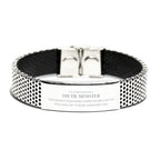 Remarkable Youth Minister Gifts, Your dedication and hard work, Inspirational Birthday Christmas Unique Stainless Steel Bracelet For Youth Minister, Coworkers, Men, Women, Friends