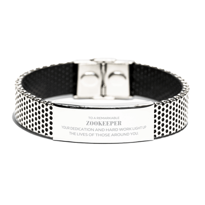 Remarkable Zookeeper Gifts, Your dedication and hard work, Inspirational Birthday Christmas Unique Stainless Steel Bracelet For Zookeeper, Coworkers, Men, Women, Friends - Mallard Moon Gift Shop