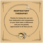 Respiratory Therapist Sunflower Bracelet - Thanks for being who you are - Birthday Christmas Jewelry Gifts Coworkers Colleague Boss