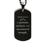 Rhode Island is my home Gifts, Lovely Rhode Island Birthday Christmas Black Dog Tag For People from Rhode Island, Men, Women, Friends