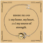 Rhode Island is my home Gifts, Lovely Rhode Island Birthday Christmas Sunflower Bracelet For People from Rhode Island, Men, Women, Friends